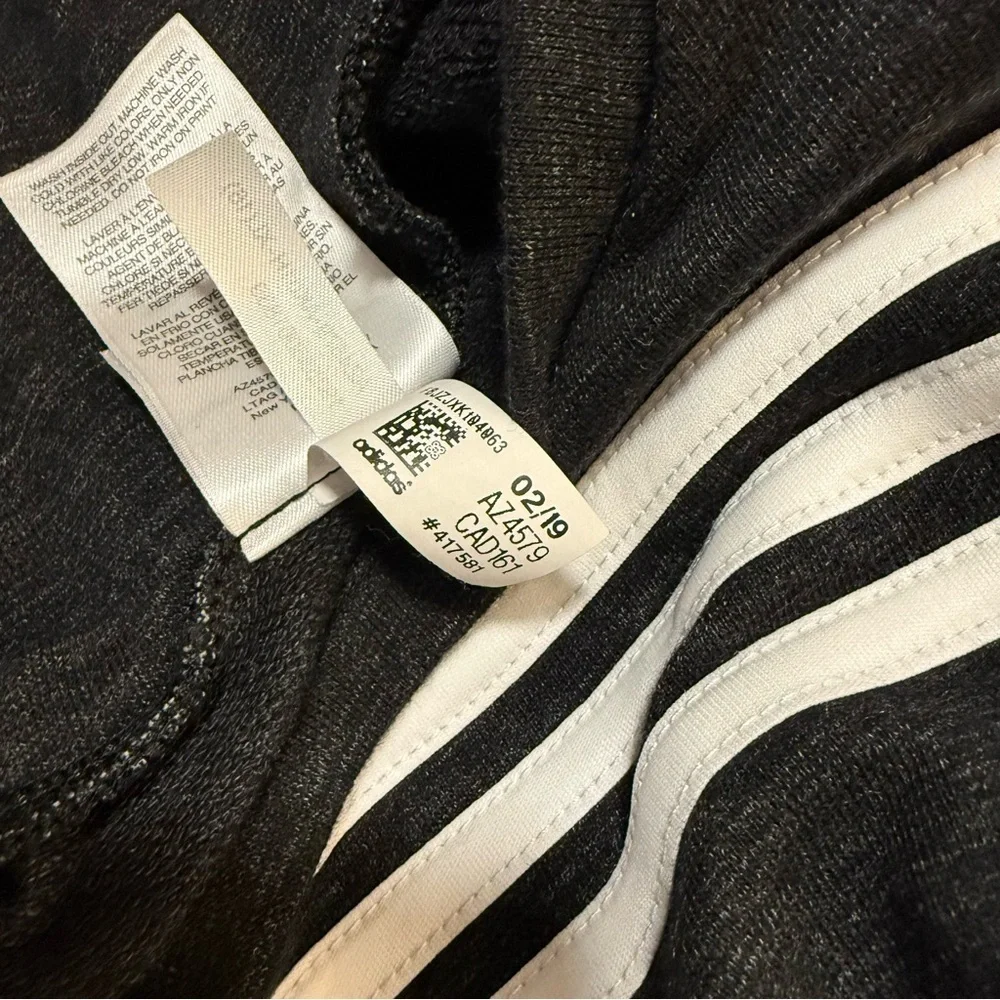 Like New Adidas Girls' French Terry Stripe Long Sleeve Dress